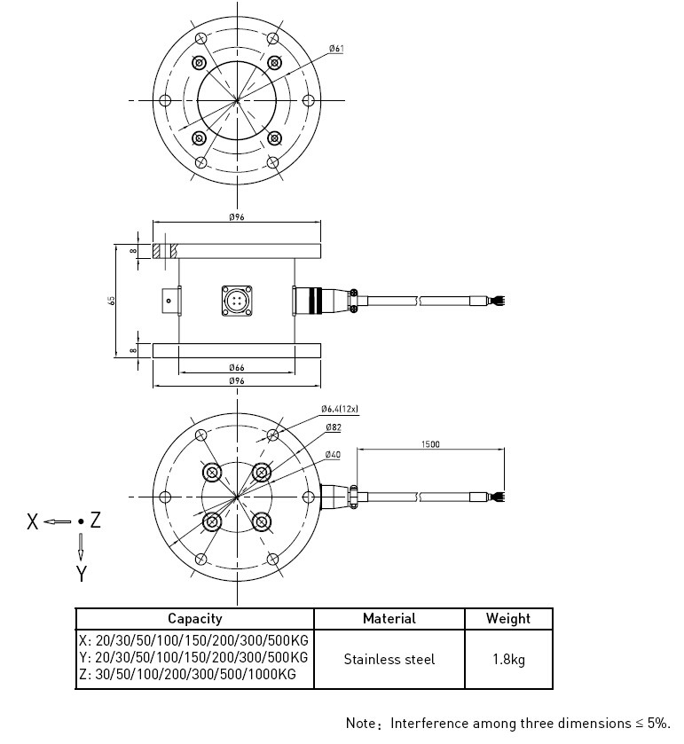 Small Wireless Torque Multi Axis Load Cell Strain Gauge For Testing