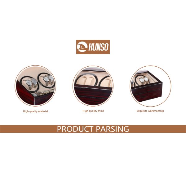 Auto Battery Operated Watch Winder Case Box Custom Shape Embossing