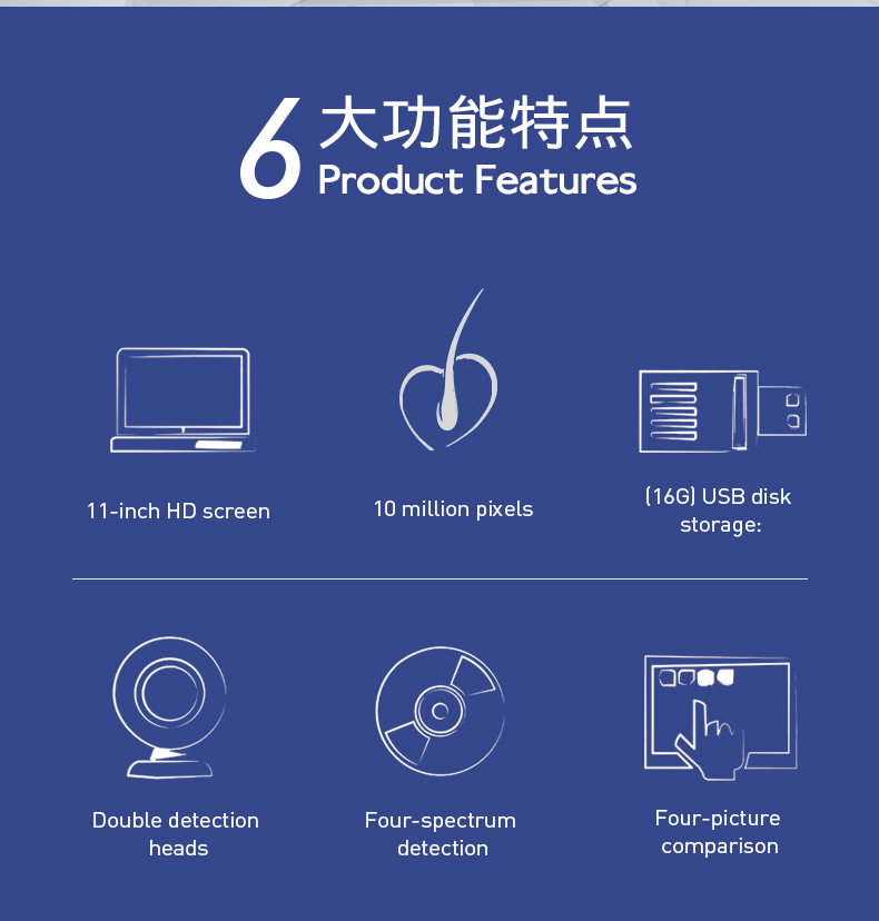 Desktop Scalp Analysis Care Machine for Skin Hair and Follicle Analysis For Commercial