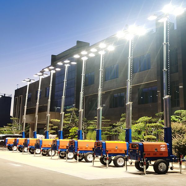6kw/9kw Diesel Generator Light Tower Outdoor Emergency Trailer Lighting Tower 230VAC