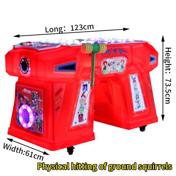 Quality Red Two Person Coin Arcade Machine Physical Ground Mouse Game Machine for sale