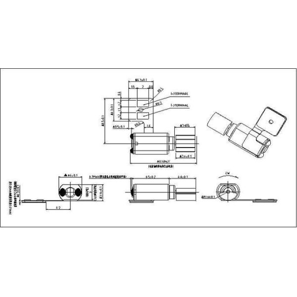 11.6 * 4 * 3.14mm Phone Vibration Motor , Tiny Vibration Motor High Speed