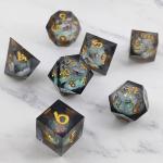 Flow Sand Multi Color Resin Dice Set DND Cruzu'S Call RPG#COC