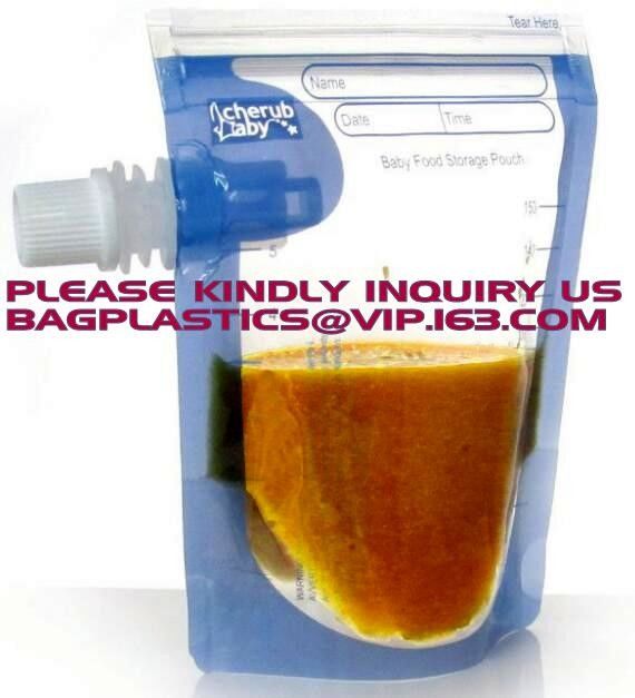 biodegradable eco-friendly FDA clear juice sealed drink pouches translucent reclosable hand held zipper plastic drinking