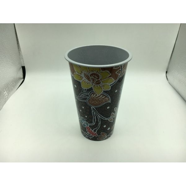 Cold Drink Printed Plastic Cups with lid Hard / PP Plastic Injection Bubble Tea Cup