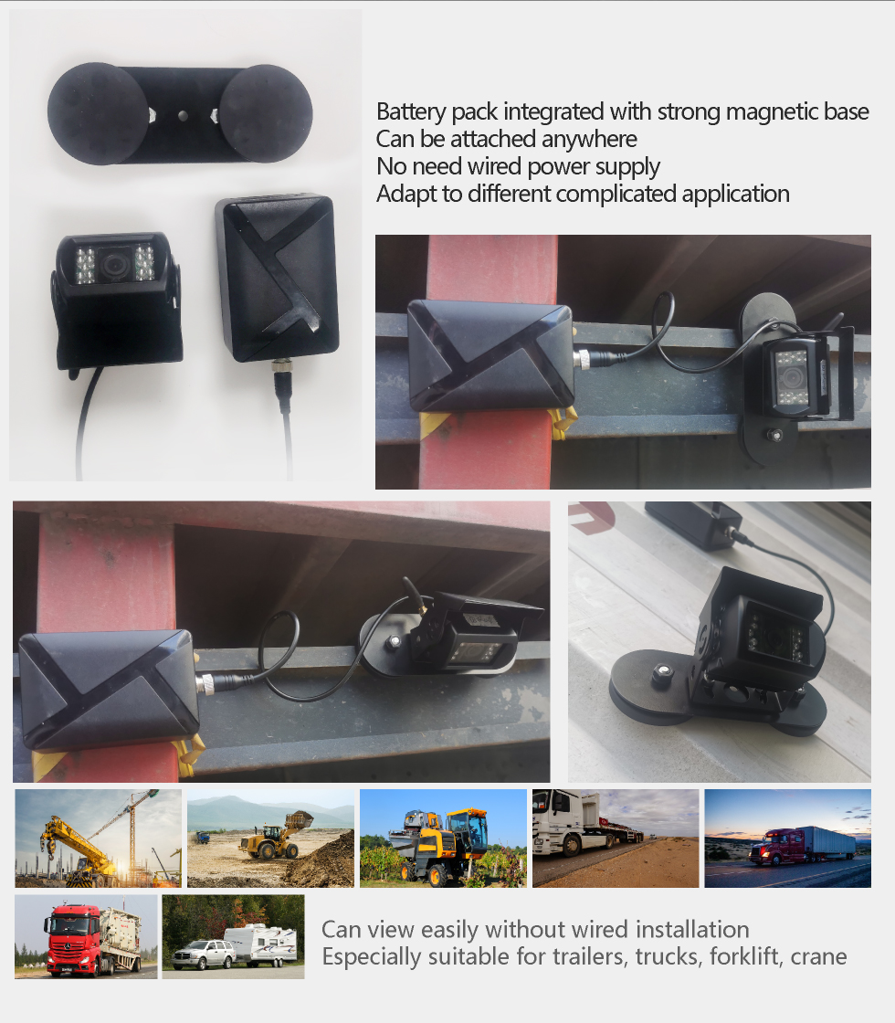 Wifi Camera IR 15-20 Meter Wireless 4CH 7 Inch Monitor Kit With Rechargeable Battery Pack