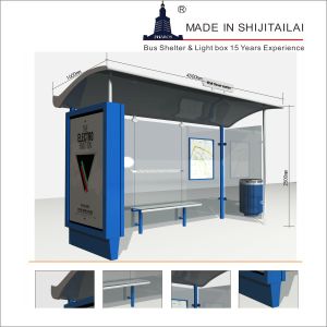 Galvanized 304# SS T8 Tubes 24h Bus Station Shelter