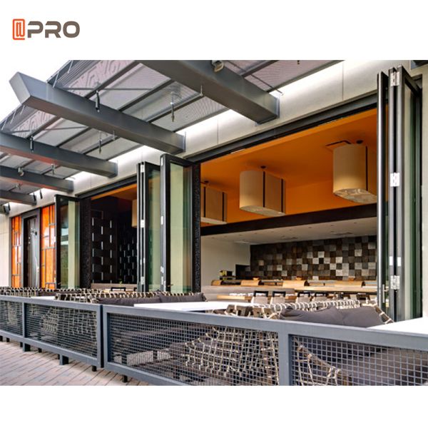 Sliding Kitchen Folding Window Security Accordion Patio Thermal Break Aluminium Profile