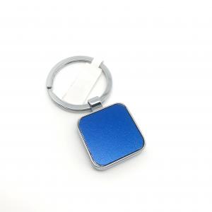Siliver Blue Metal Keychain Holder Within In Individual Polybag Package