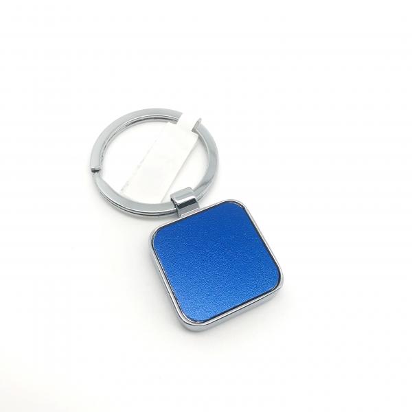 Quality Siliver Blue Metal Keychain Holder Within In Individual Polybag Package for sale