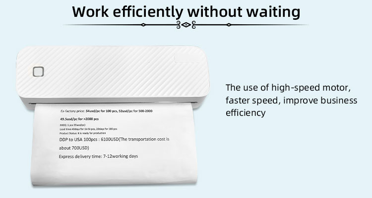 NO Color Print Speed Handheld Mini Portable Usb Thermal Printer Max Paper Size 210mm