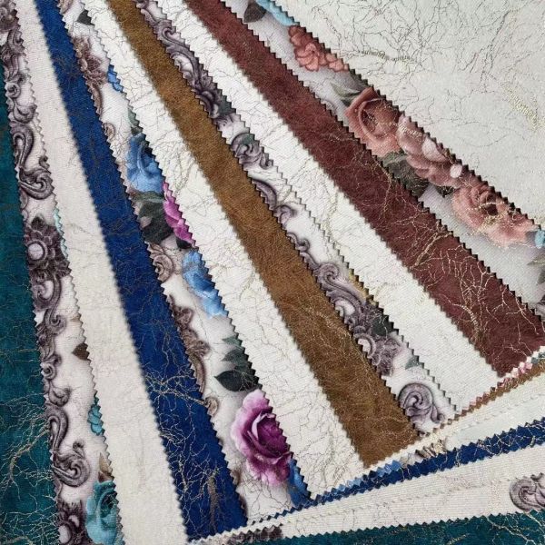 Anti Pilling Metallic Digital Print Fabric Printed FDY Velvet Abrasion Resistant