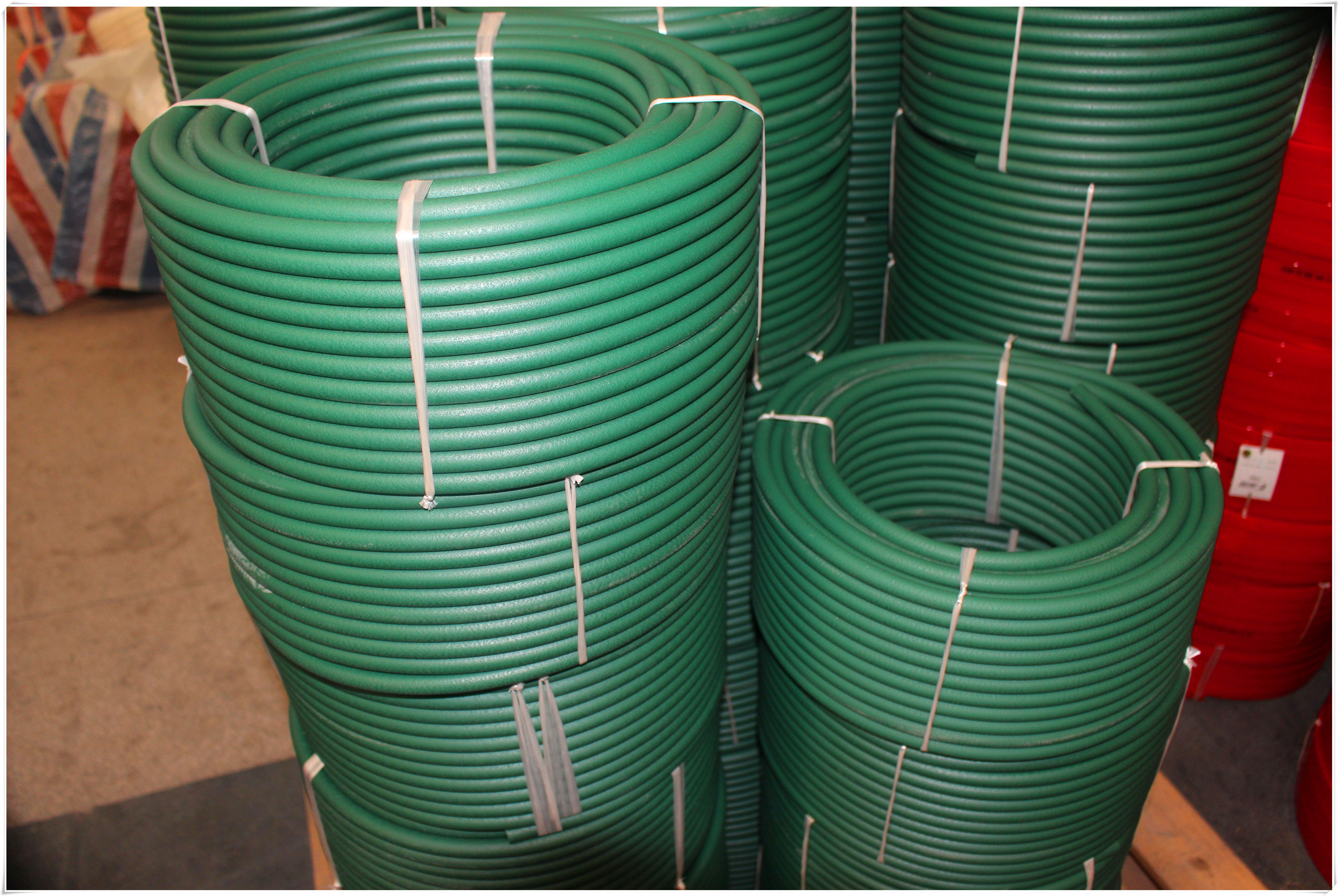 Drak Green Color Rough Polyurethane Round Belt For Textile , Pu Round Belt