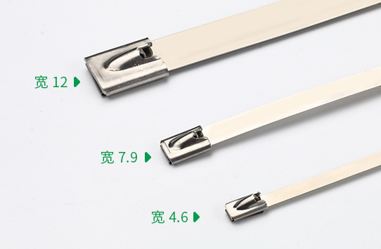 Instock PVC Coated SS304/316/201 Heavy Duty Clamp Self Stainless Steel Cable Tie with Plastic Sprayed Ball Metal 100PCS