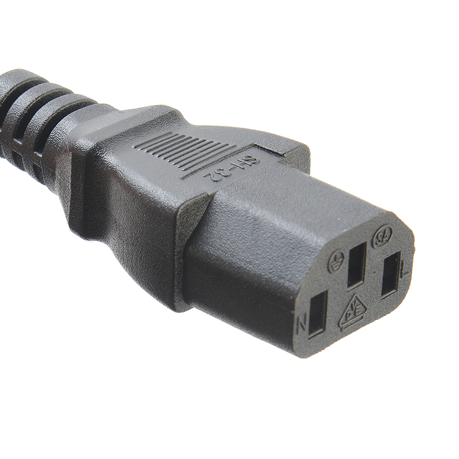 VDE Certificated Shucko CEE7/7 Plug with IEC C13 Connector Computer Power Cords Extension Cords Length 1.5M or Customized