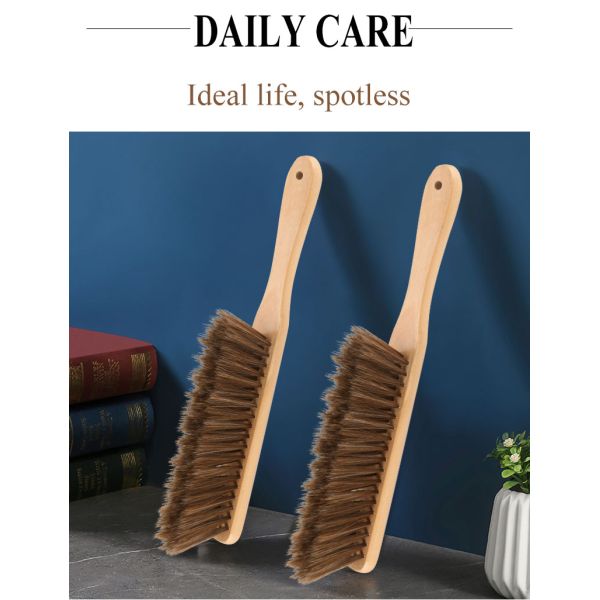 Customized Packaging Natural Wooden Handle Cleaning Brush Straight Shank For Household