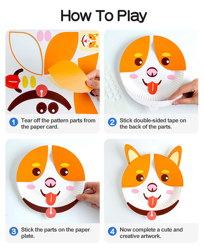 Artibetter Paper Plate Craft Kit Animal 10Pcs DIY Preschool Learning Toys 5