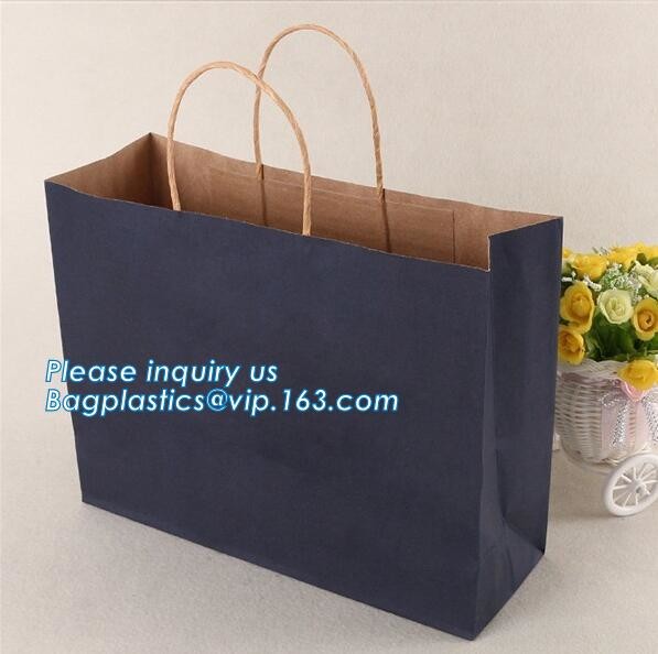 Fashion Custom Printing Luxury Gift Shopping Carrier Paper Bag With Your Own Logo Print,strong twisted handle black leat