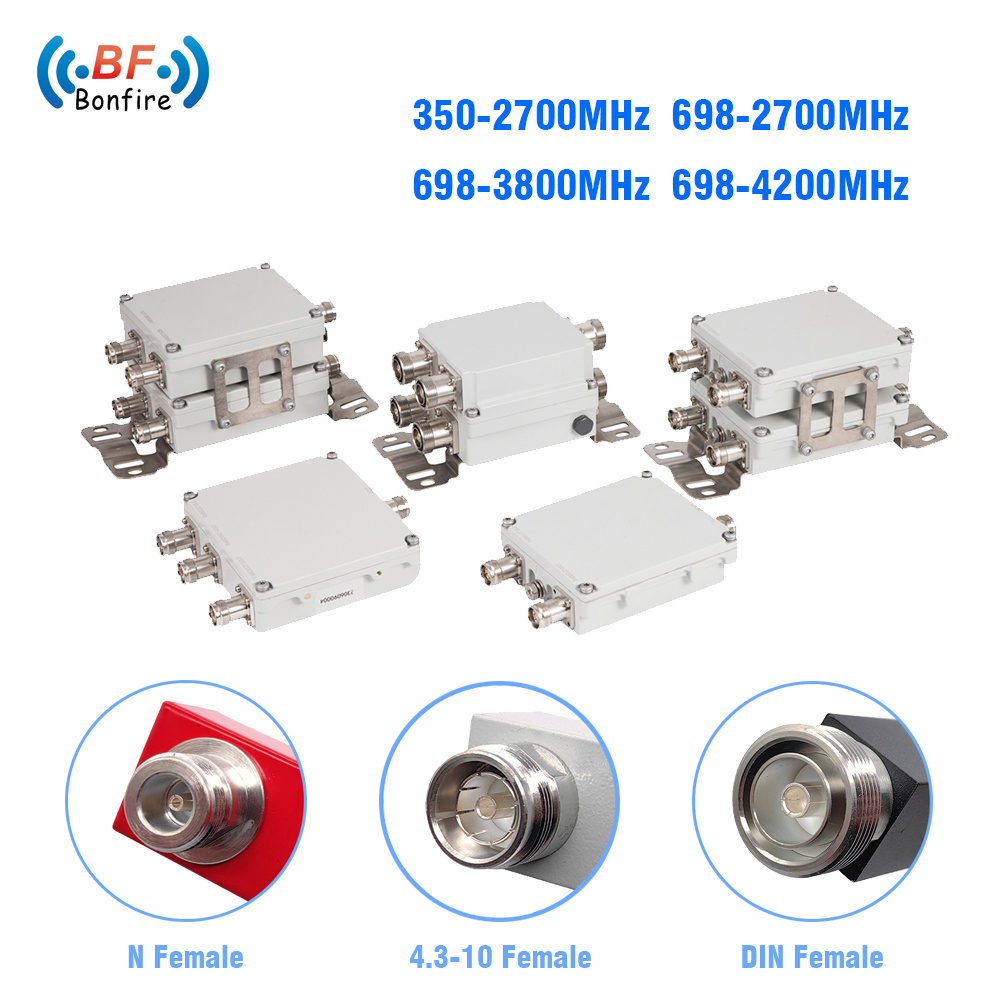 Hot Sale RF Combiner Low Pim -112dbc 1920-2170 2300-2400MHz 300W Triplexer RF Diplexer with 4.3-10 Female Connector