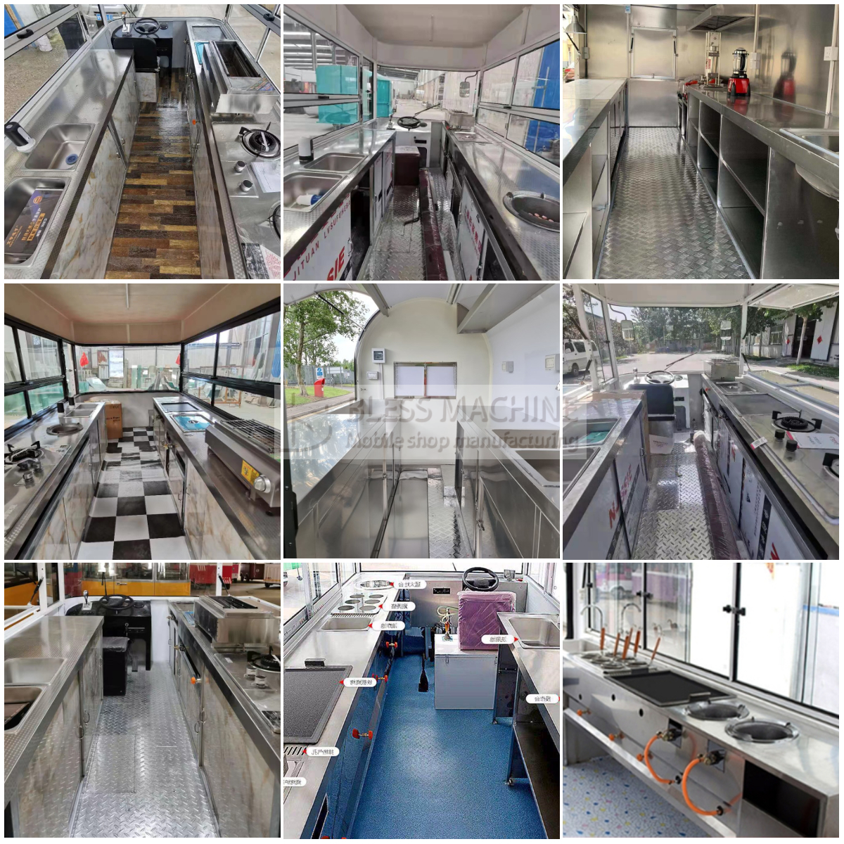 Customerized Electric Mobile Street Fast Food Snack Catering Van Truck Trailer Kiosk