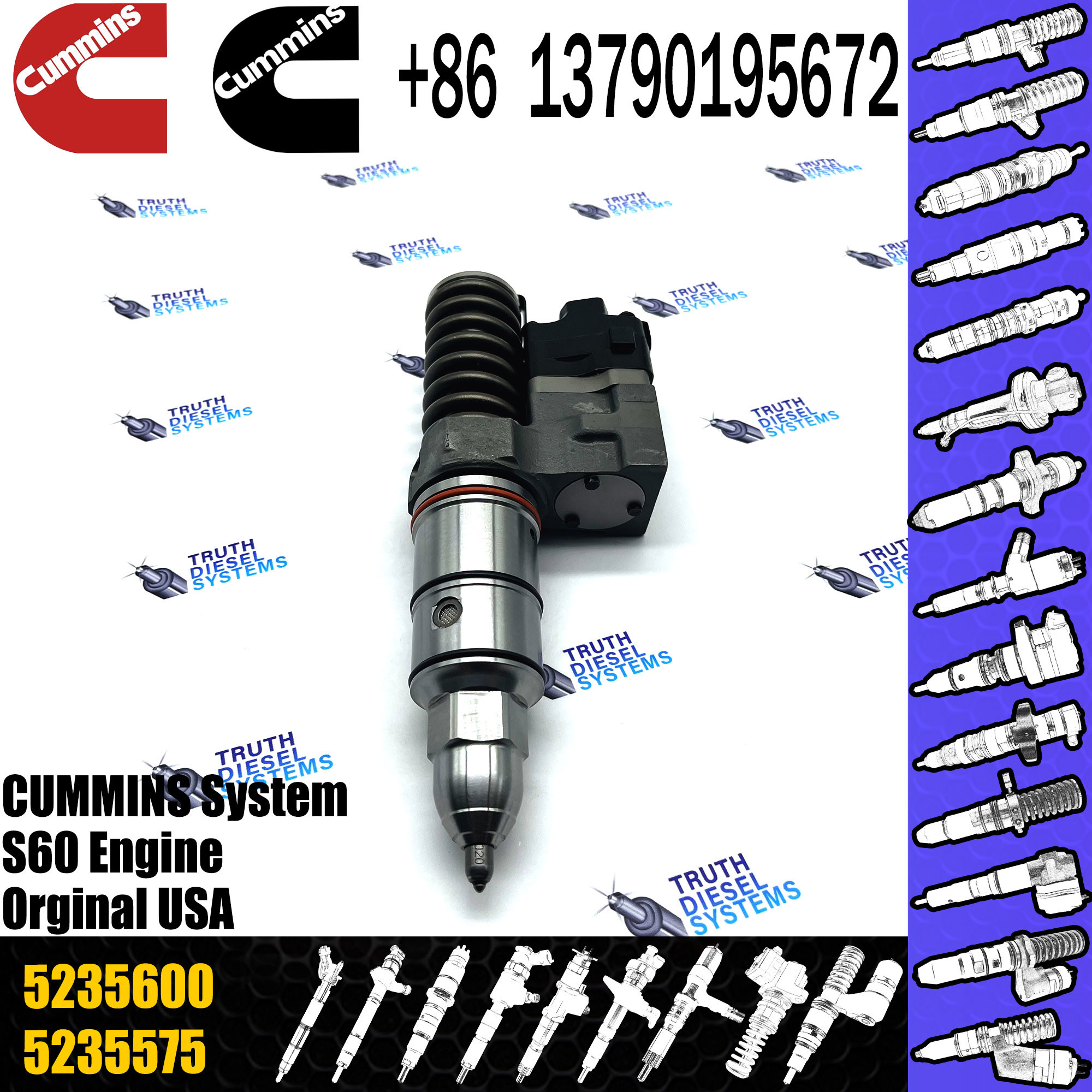 Common Rail Fuel Injectors Nozzle RB5235580 R5237650 R5237099 4991754-D4 4991752-B5 5235600 for Detroit Series 60 12.7L