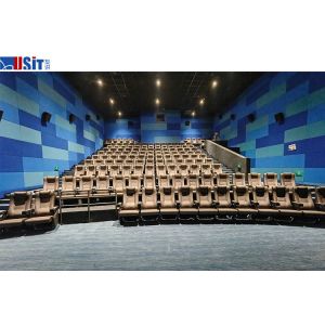 China Commercial Cinema Folding Chairs With Cupholder Fabric Foam Upholstery wholesale