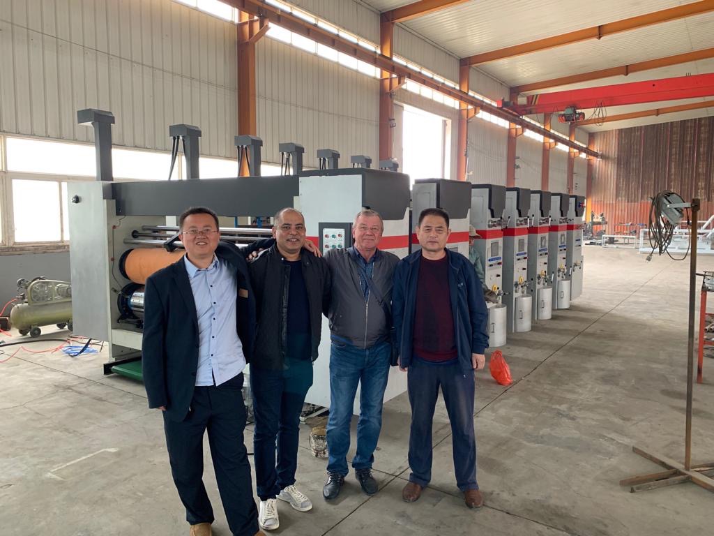 Electric Driven Fully Automatic Single Facer Corrugated Cardboard Production Line