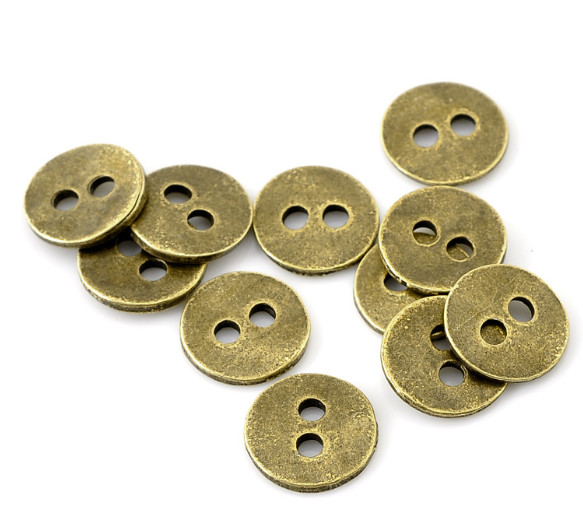 Ancient bronze&Ancient Silver Metal Jeans Shirt Button Retro Engraved Patterns Material Zinc Alloy
