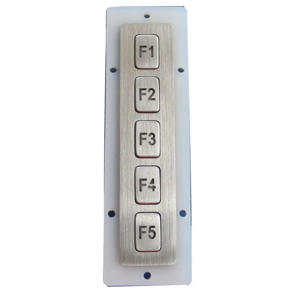 Vandal Proof Panel Mount Keypad , Industrial Matrix Function Keypad 5 Keys