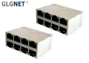 China 4 Channels 10G LAN RJ45 Modular Connector 2x4 Stacked Port Configuration No Spring on sale