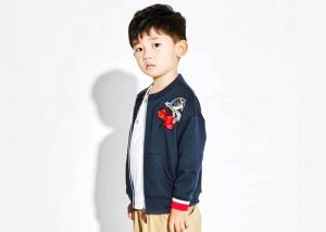 China Boys Cardigan Sweater With Cotton Lining , Full Open Boys Zip Front Hoodie wholesale
