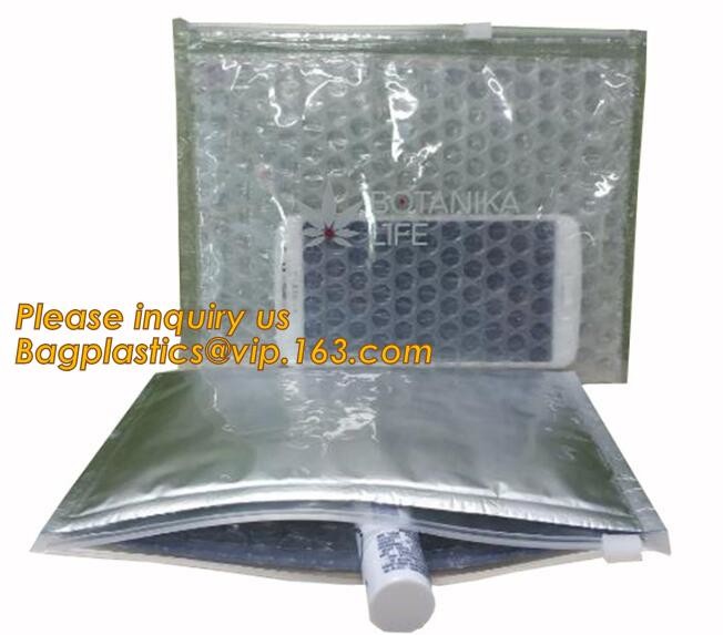 Cosmetic Slider Zip lockk Bubble Bags Bubble Slide Pouch,Zip lockk esd bubble bag bubble packaging wrap cosmetic pouch slide