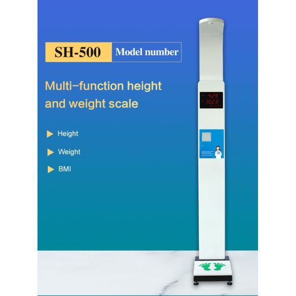 Physical Examination Led Height And Weight Machine RS232 Ultrasonic AC100V