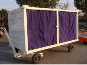 Aviation Airport Baggage Trolley , Cart Airport Luggage Trolley With Canopy