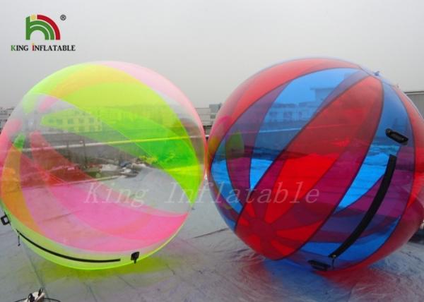 Quality Durable 1.0mm PVC Inflatable Water Ball Large Transparent Multicolored Strips for sale