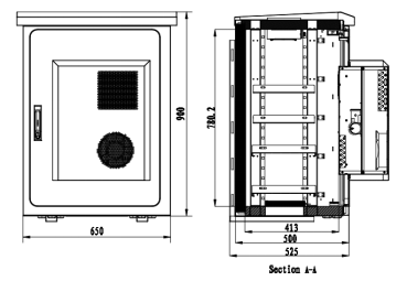 Pole Mounted IP55 TEC Outdoor Telecom Enclosure 19 Inch Non Corrosive