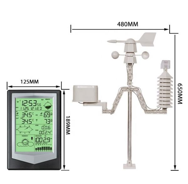 Quality Indoor Temperature Range 0 To 60 °C Solar Powered Weather Station With Outdoor Sensor for sale