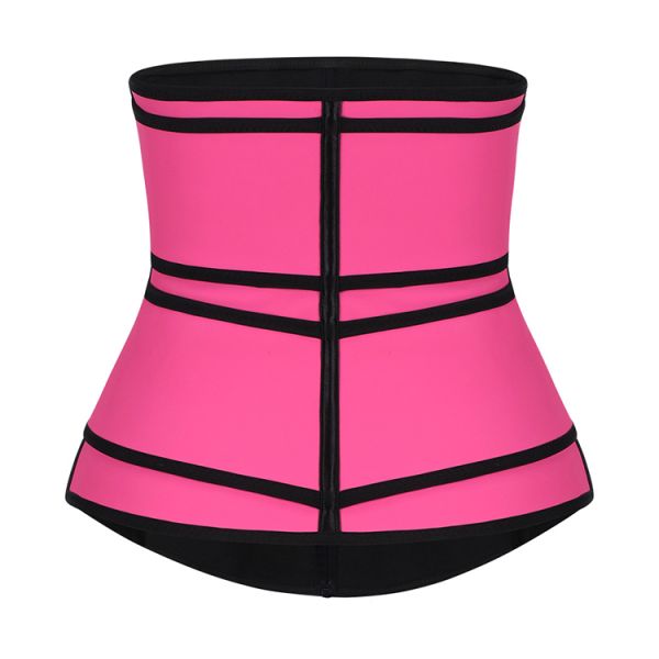 HEXIN Custom Print Logo Zipper Front Compression Double Belt Neoprene/Latex Waist Trainer Women For Lose Weight