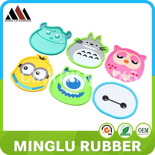 Minglu CM-006 Natural Rubber Round Drink Coasters Modern style pattern design, suitable for office, restaurant, home, or bars