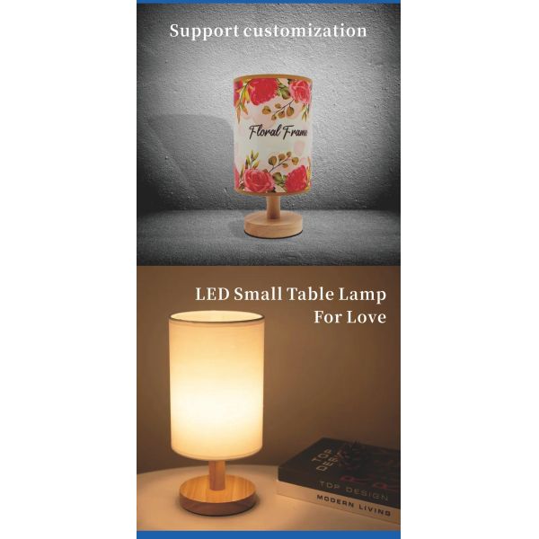 ZELOYAUT Sublimation Led Lantern Wood Base Desktop USB Night Lamp Sublimation PET Blanks Desktop Night Lamp for Home Decor