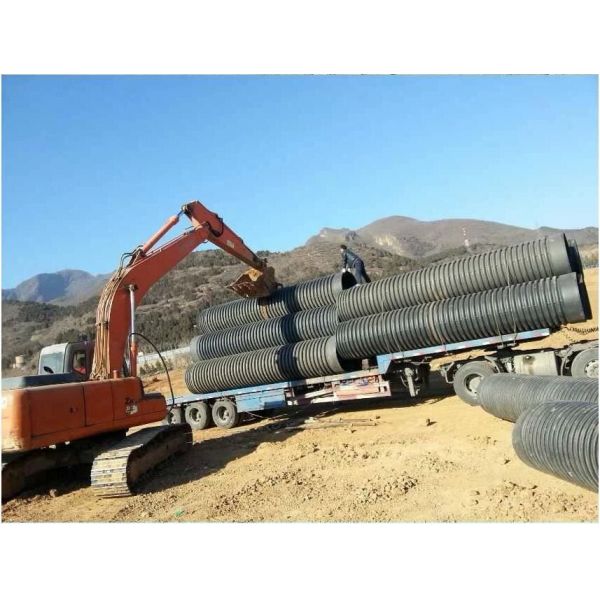 SN6 SN8 Large Diameter Corrugated Drainage Pipe Double Wall