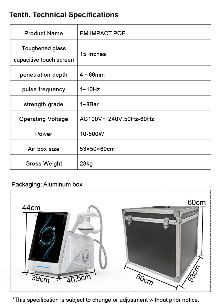 EMFOCUS Regeneration Therapy Machine Focused Shock Wave Therapy for Pain Relief Continuous/Pulse Mode English/Spanish
