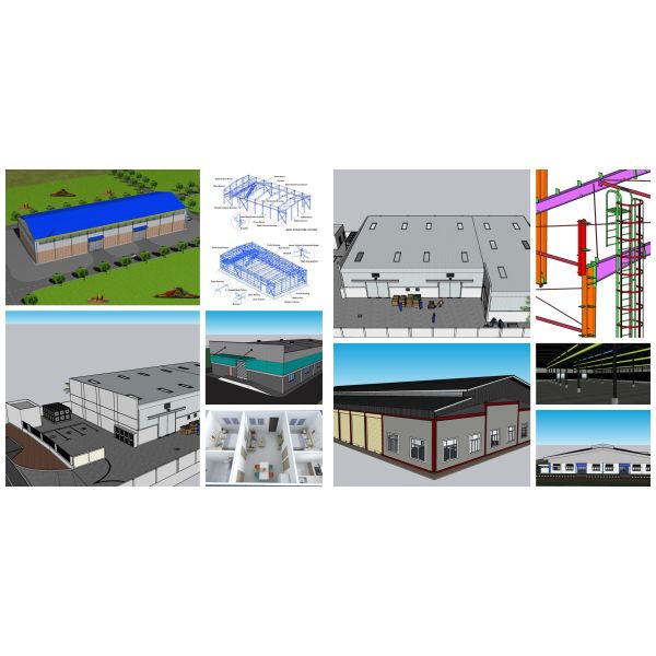 Prefab Steel Structure Workshop with H-Section Beams 50-Year Lifespan