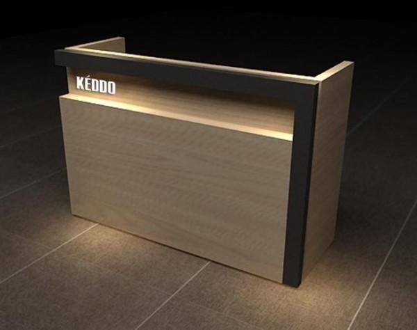 Quality Wooden MDF Retail Checkout Counters With LED Light Customized Size / Color for sale