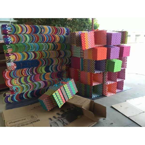 LDKZ-044 Fasion steel frame storage box pp strap woven storage basket for organization