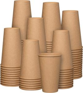 China Single Wall Paper Cup Double Wall Paper Cup Ripple Wall Paper Cup Kraft Paper Hot Coffee Cups- Unbleached wholesale
