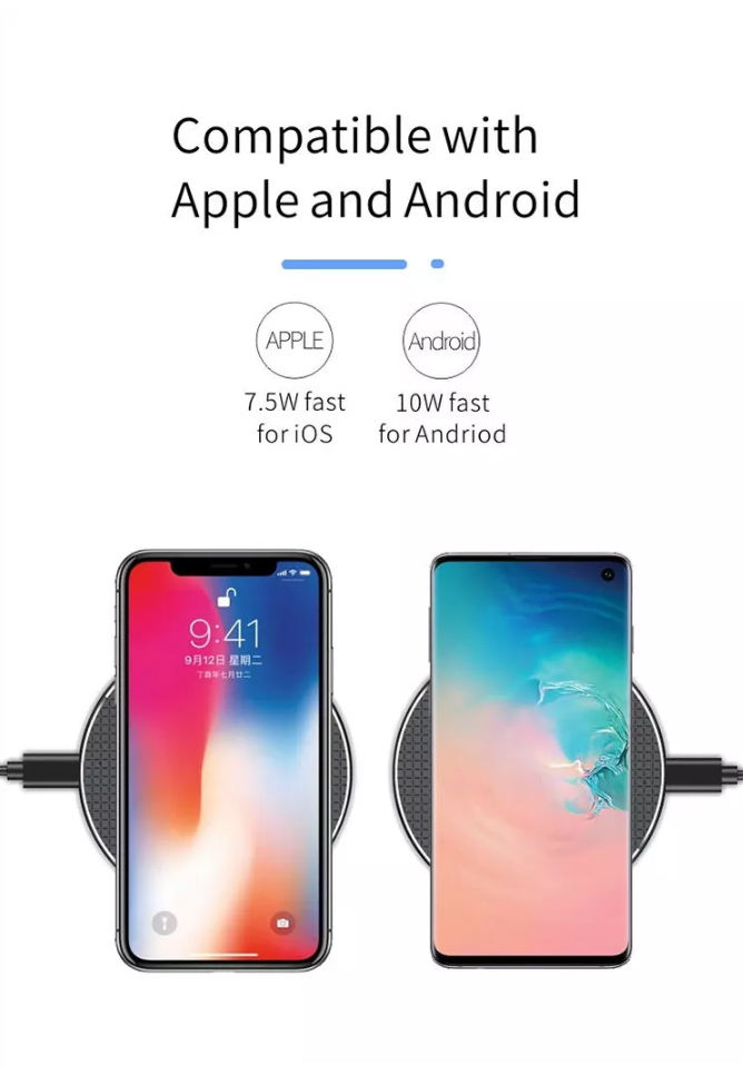 Wireless Iphone Android USB Phone Charger Pad 10w 110 Khz