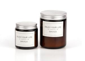 Luxury Amber Glass Jar 7x9cm Soy Wax Scented Candle