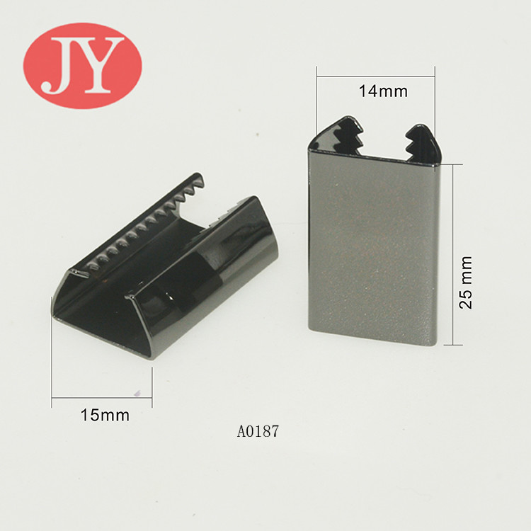 jiayang aglet metal gun color 25mm flat cord laser logo metal tipping for hoodies