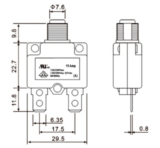 Overload Bimetallic Thermostat Protector Manual Reset Overvoltage Protection Switch